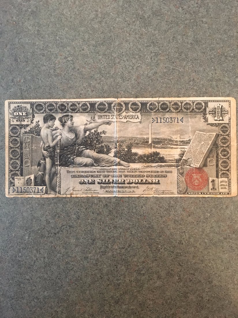A-Set-Of-Early-US-Currency-Including-Black-Eagles,-Educational-$2,-Etc